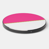 Fun Chic White Candy Pink Color Blocks Sleek Band Wireless Charger
